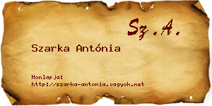 Szarka Antónia névjegykártya